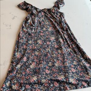 LOFT Floral Mini Dress with Ruffle Straps
